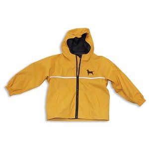 Black Dog yellow Raincoat